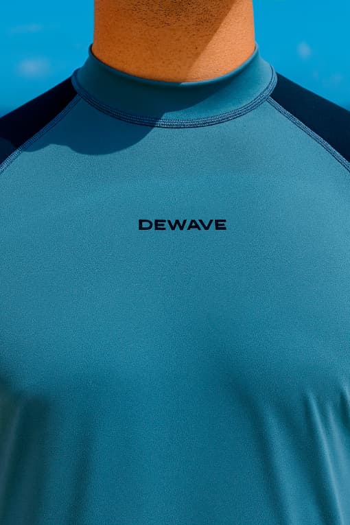 Футболка солнцезащитная с короткими рукавами серая мужская Dewave 100