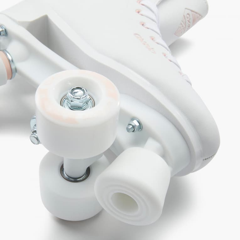 Роликовые коньки квады женские белые Oxelo Quad 100