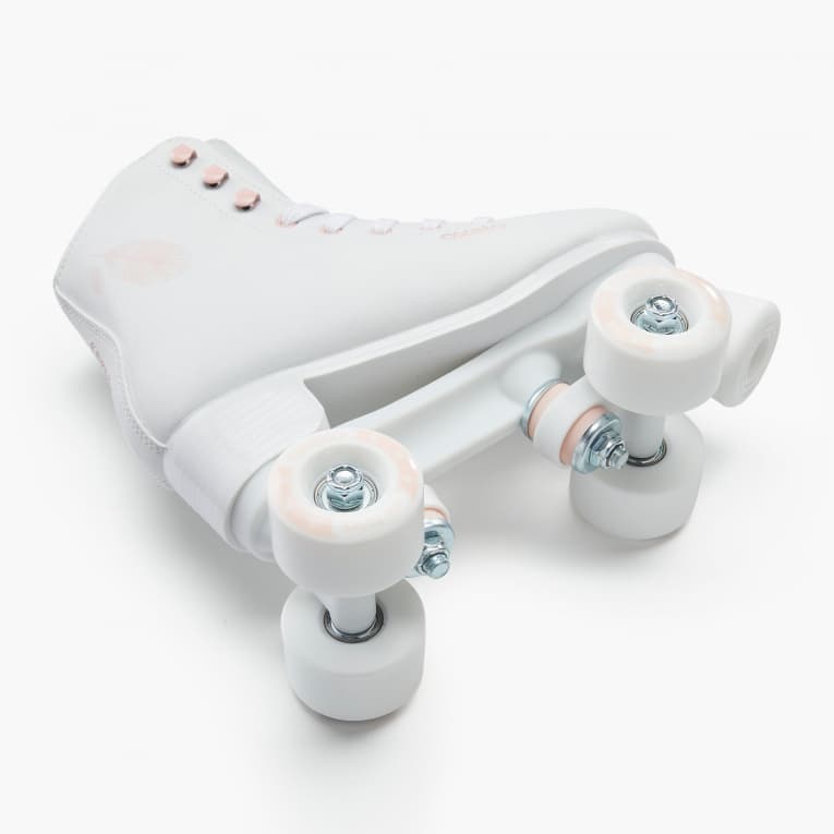 Роликовые коньки квады женские белые Oxelo Quad 100