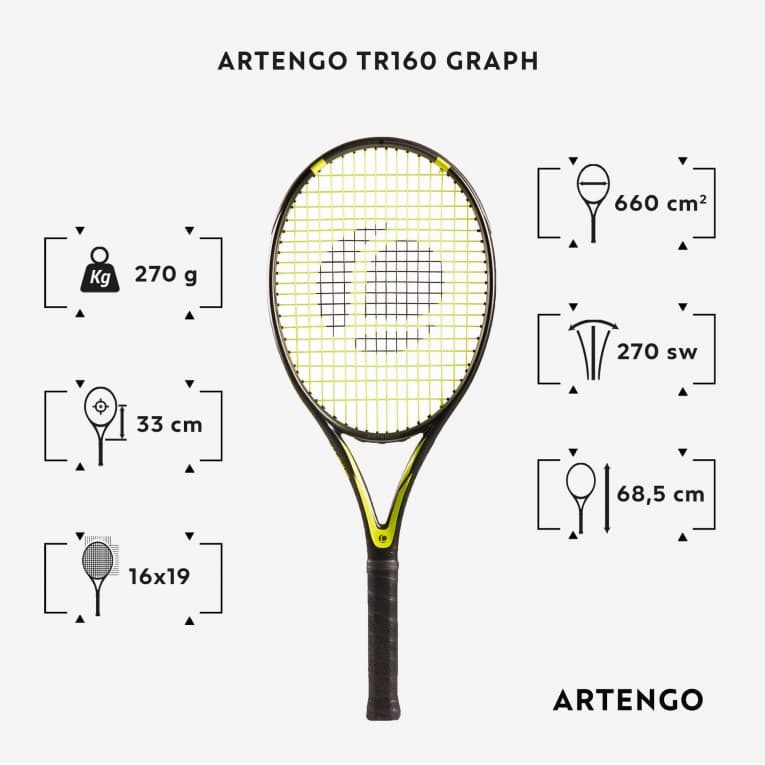 Теннисная ракетка из графита чёрная Artengo 100