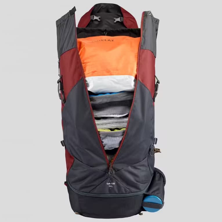 Походный рюкзак мужская 70л охра Forclaz 7 MT100 EasyFit