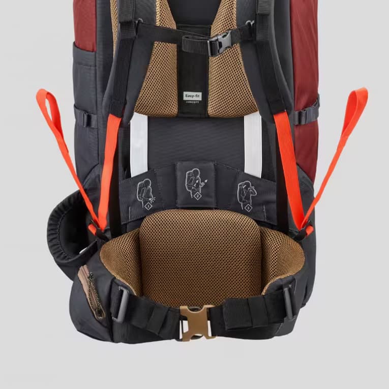 Походный рюкзак мужская 70л охра Forclaz 7 MT100 EasyFit