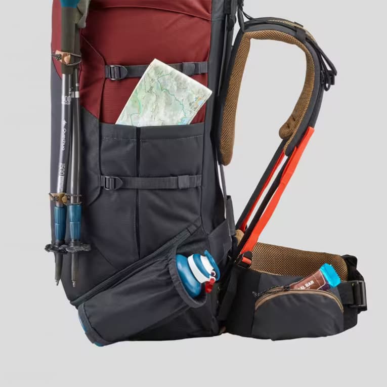 Походный рюкзак мужская 70л охра Forclaz 7 MT100 EasyFit