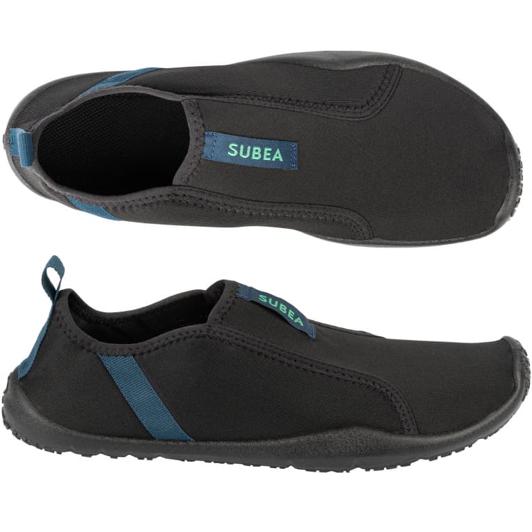 Коралловые тапочки для взрослых гибкие черные Subea Aquashoes 120