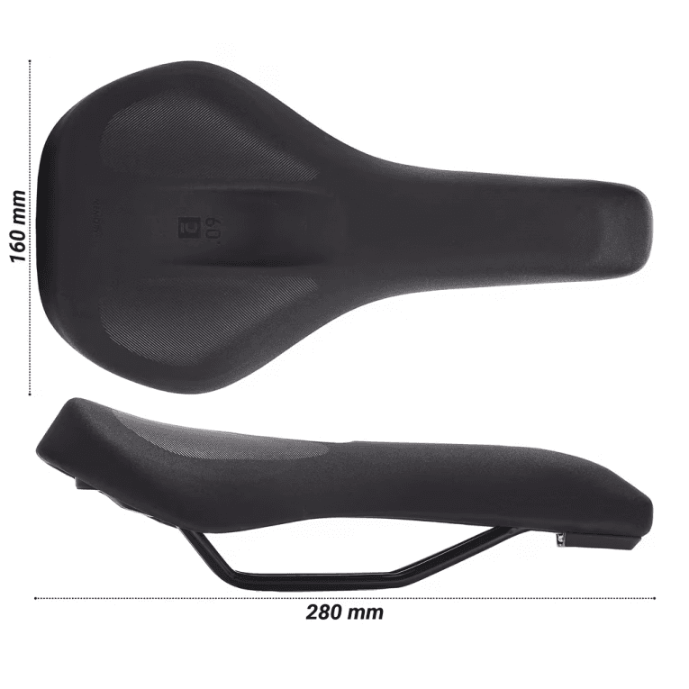 Седло велосипедное 60° чёрное Btwin 500 Memory Foam