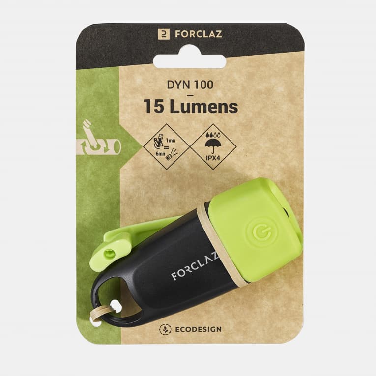 Динамо-фонарь перезаряжаемый желтый Forclaz Dynamo 100 V2
