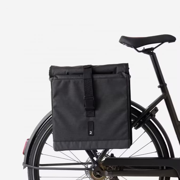 Cумка для багажника велосипеда двойная 20л черная Btwin 500