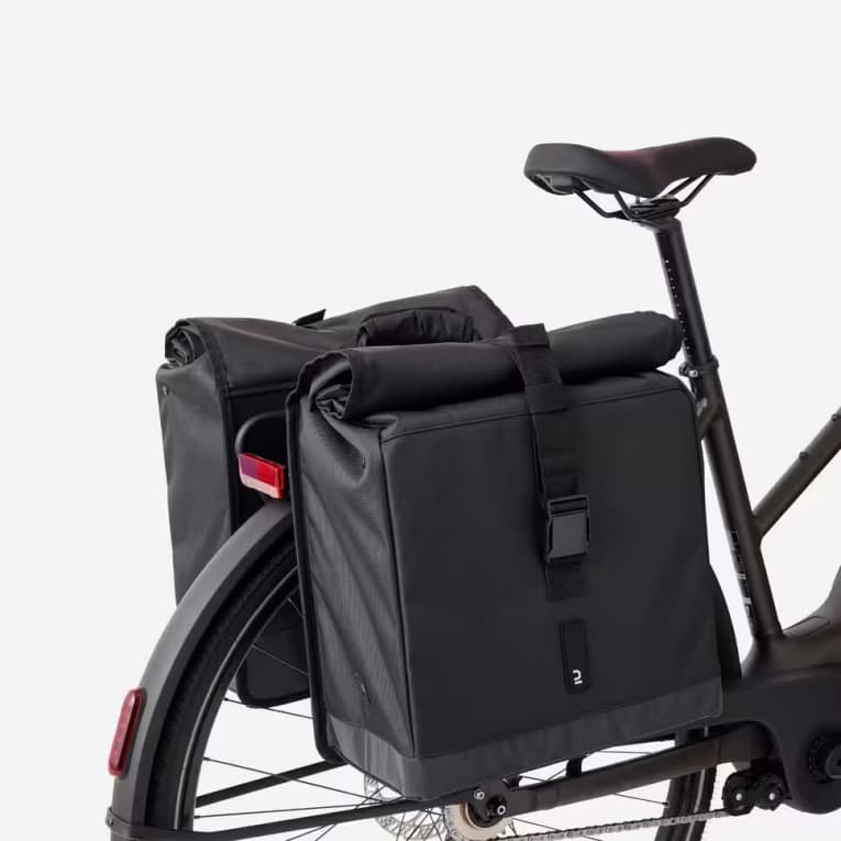 Cумка для багажника велосипеда двойная 20л черная Btwin 500
