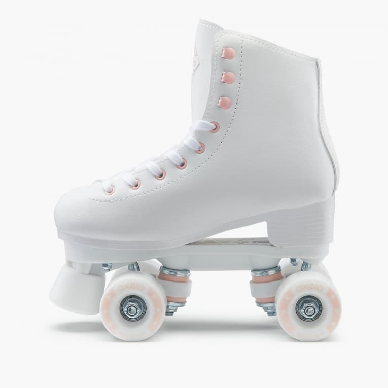 Роликовые коньки квады женские белые Oxelo Quad 100