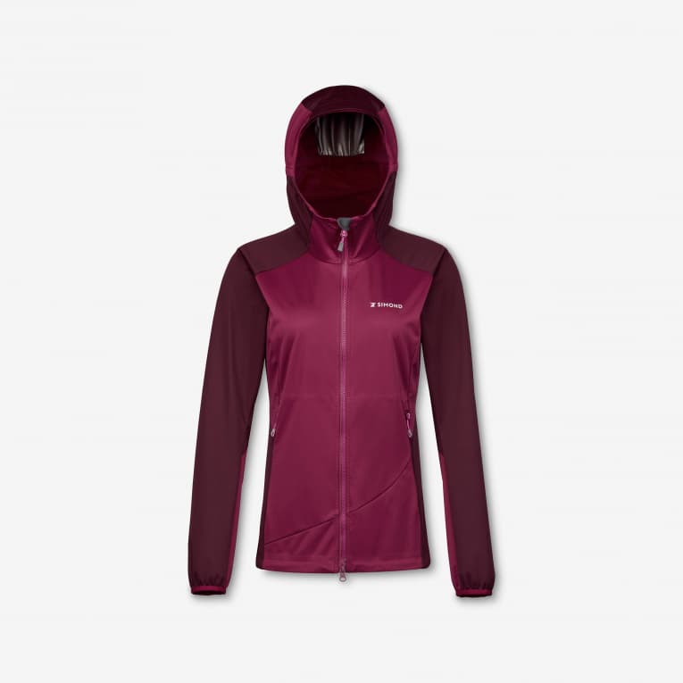 Куртка-softshell для альпинизма женская бордовая Simond 500 ALPI