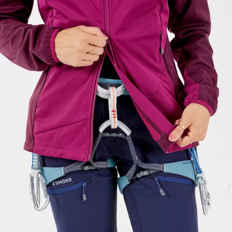 Куртка-softshell для альпинизма женская бордовая Simond 500 ALPI