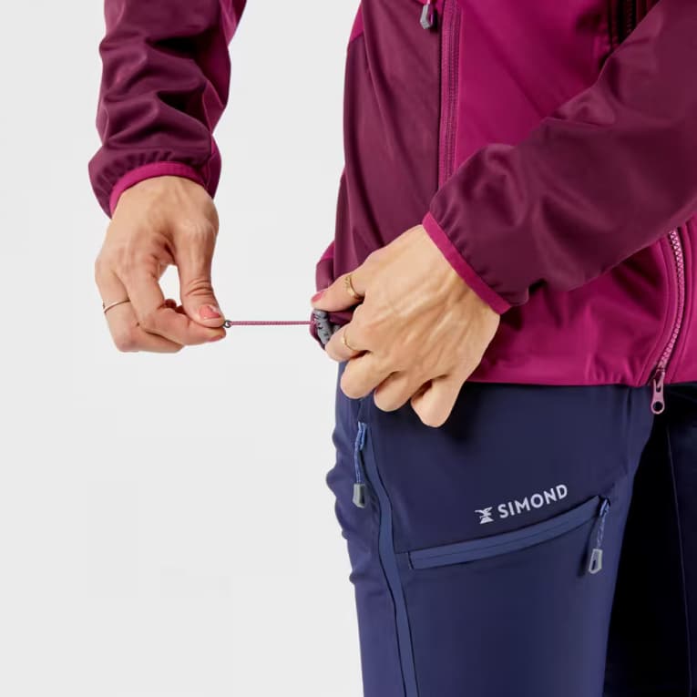 Куртка-softshell для альпинизма женская бордовая Simond 500 ALPI