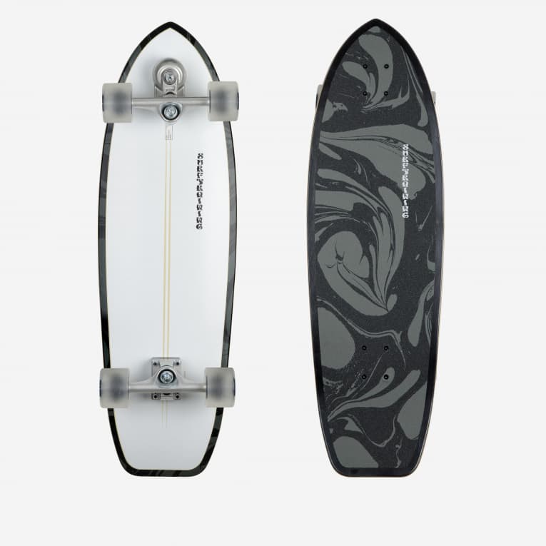 Серфскейт 34"x10,2" черно-белый Oxelo 500 Surftraining