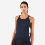 Майка для бега бесшовная женская черная Kiprun Run 500 Comfort