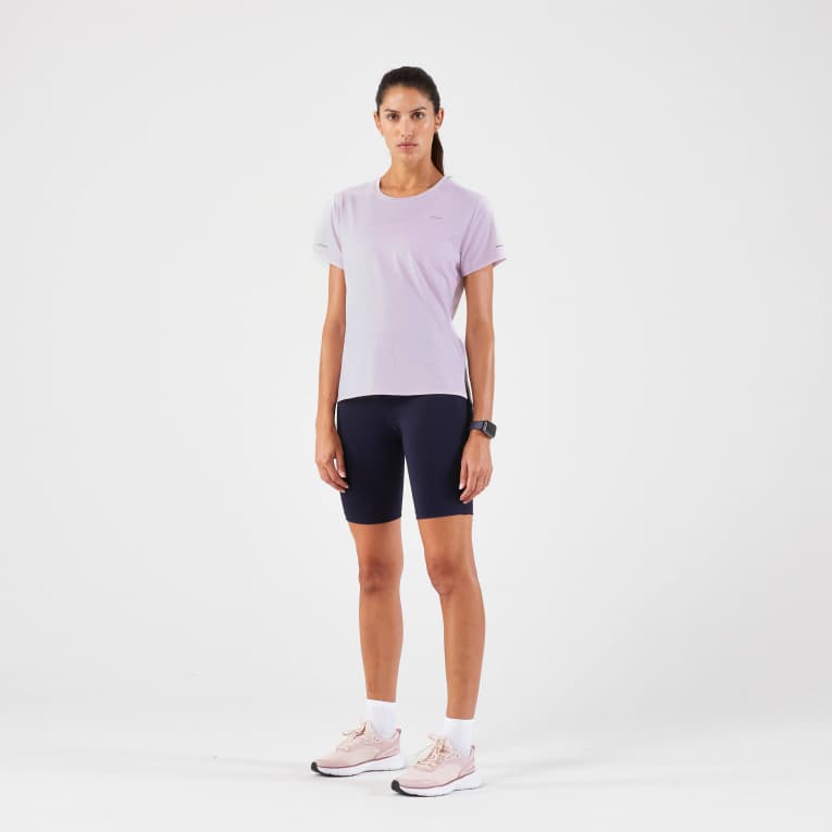 Футболка для бега женская розовая Kiprun 500 Run Dry