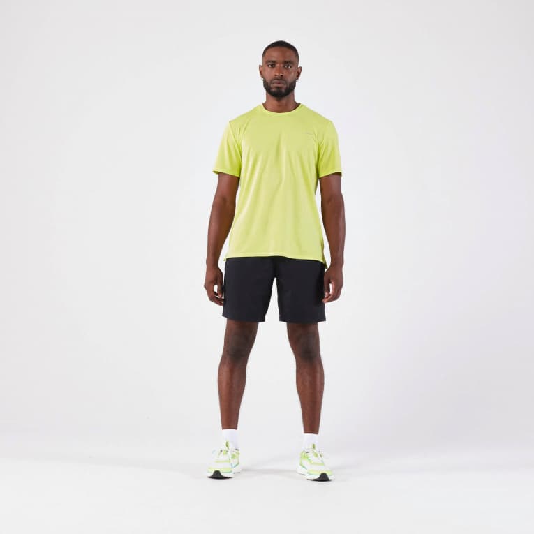 Футболка для бега мужская жёлтая Kiprun 500 Run Dry