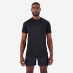 Футболка для бега бесшовная мужская черная Kiprun Run 500 Comfort