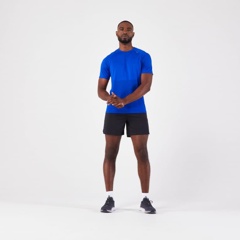 Футболка для бега бесшовная мужская синяя Kiprun Run 500 Comfort