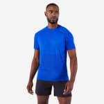 Футболка для бега бесшовная мужская синяя Kiprun Run 500 Comfort