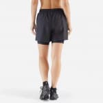 Шорты для бега 2в1 женские чёрные Kiprun 500 Run