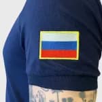 Поло с короткими рукавами тёмно-синее Роскосмос ФО