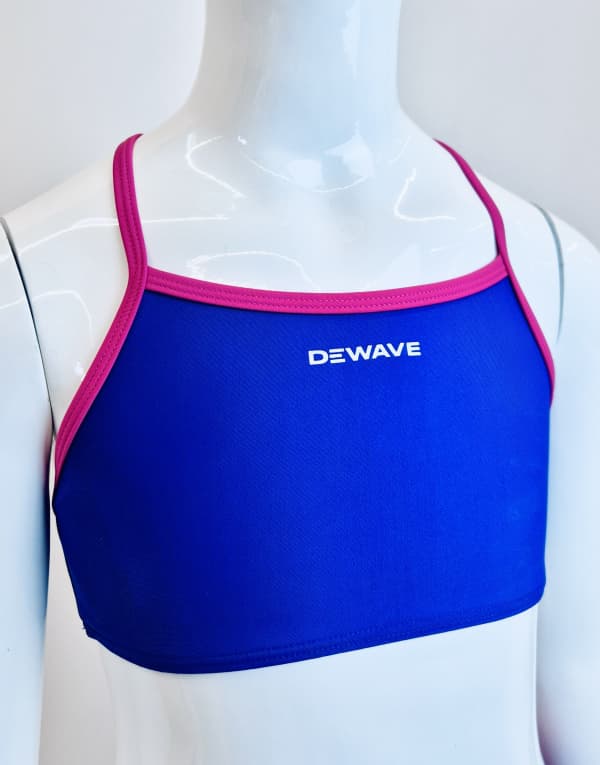 Верх купальника для девочек Dewave темно-синий 500
