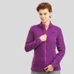 Толстовка для походов флисовая женская фиолетовая Quechua MH120