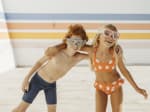 Маска для плавания со светлыми линзами зелено-синии Nabaiji 100 Swimdow