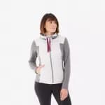 Толстовка с капюшоном походная женская серая Quechua NH100 Hybrid