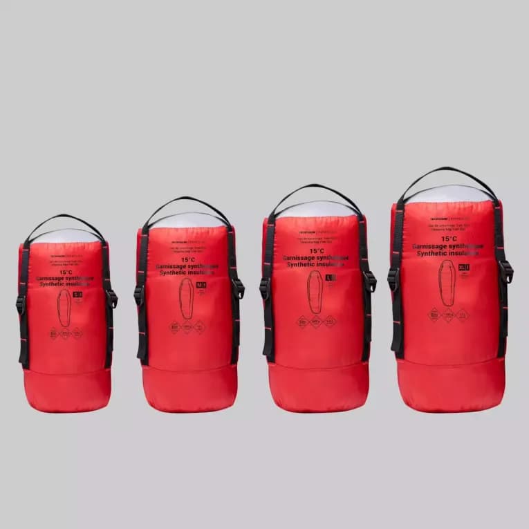 Спальный мешок треккинговый 15°C красный Forclaz MT 500
