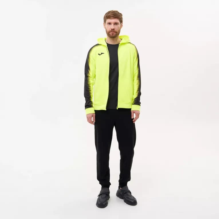 Лонгслив для бега на полной молнии мужской с капюшоном желтый Joma Elite XI