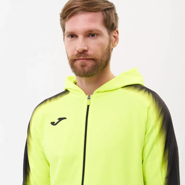 Лонгслив для бега на полной молнии мужской с капюшоном желтый Joma Elite XI