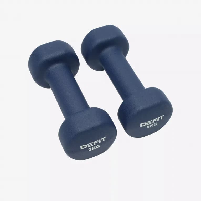 Гантели 2 кг неопреновые 2 кг 2 шт. голубые Defit 100