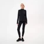 Тайтсы длинные для бега женские черные Defit Run Warm 100