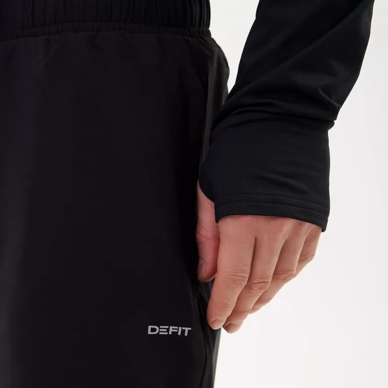 Брюки для бега мужские чёрные Defit Run Dry 100