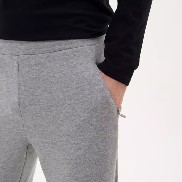 Брюки спортивные зауженные мужские серые Defit 500