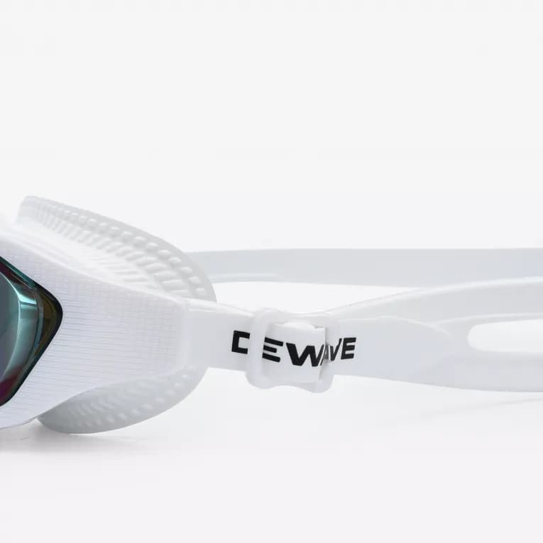 Очки для плавания зеркальные взрослые белые Dewave 500
