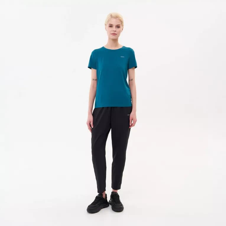 Брюки для фитнеса женские черные Defit 100