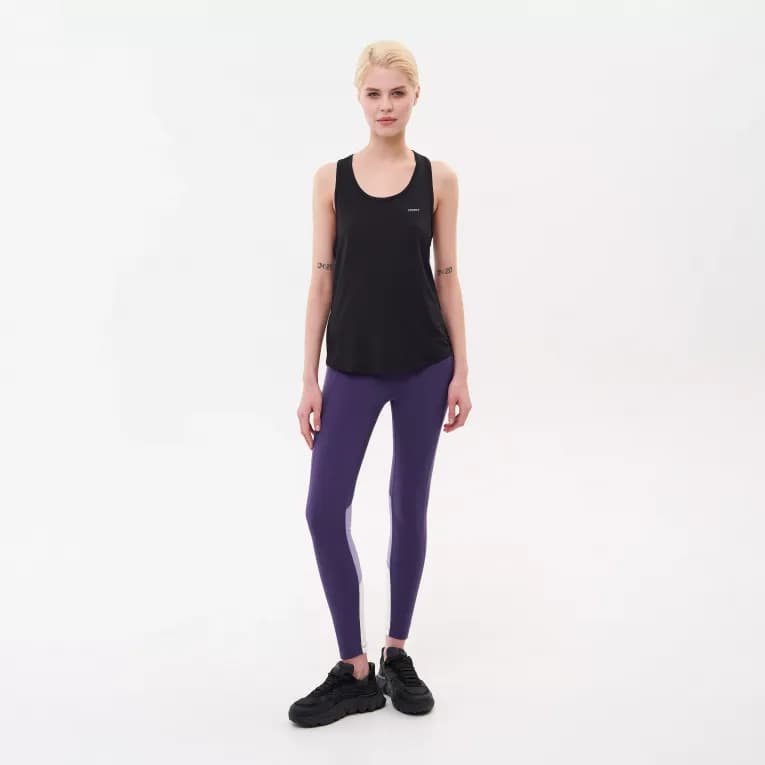 Легинсы для фитнеса женские фиолетовые Defit 300