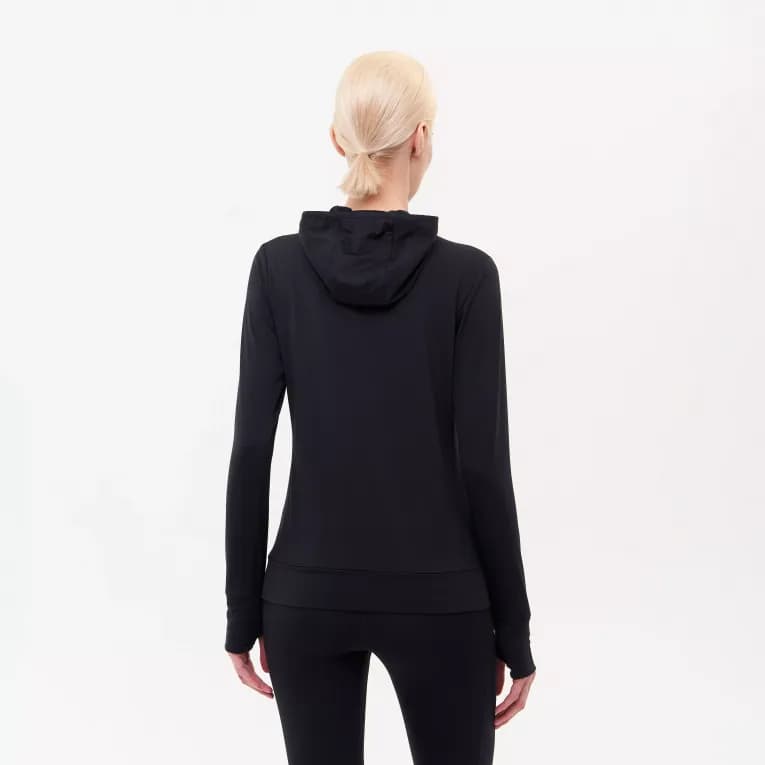 Куртка для бега женская черная Defit Warm 500