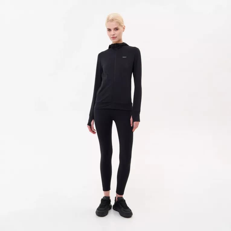 Куртка для бега женская черная Defit Warm 500