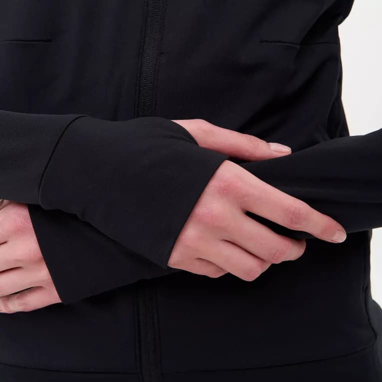 Куртка для бега женская черная Defit Warm 500