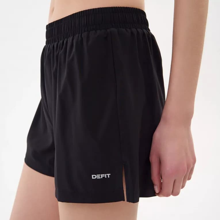 Шорты для бега женские чёрные Defit 100