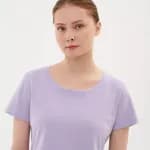 Футболка для фитнеса женская лавандовая Defit 500