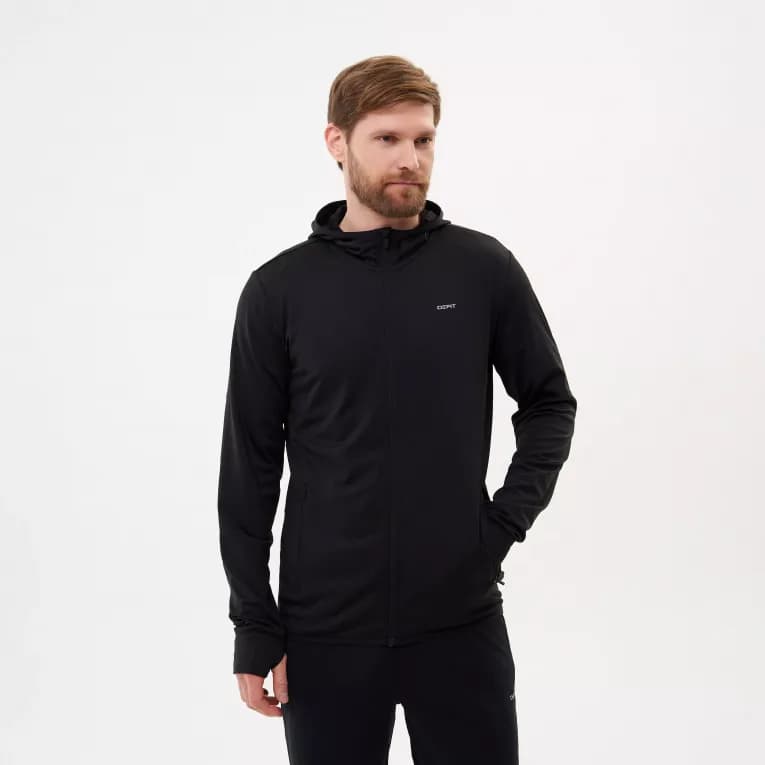 Куртка спортивная для бега мужская чёрная Defit 500
