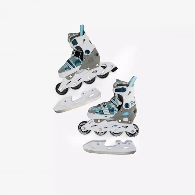 Роликовые коньки детские 2в1 серые Dewheel 500