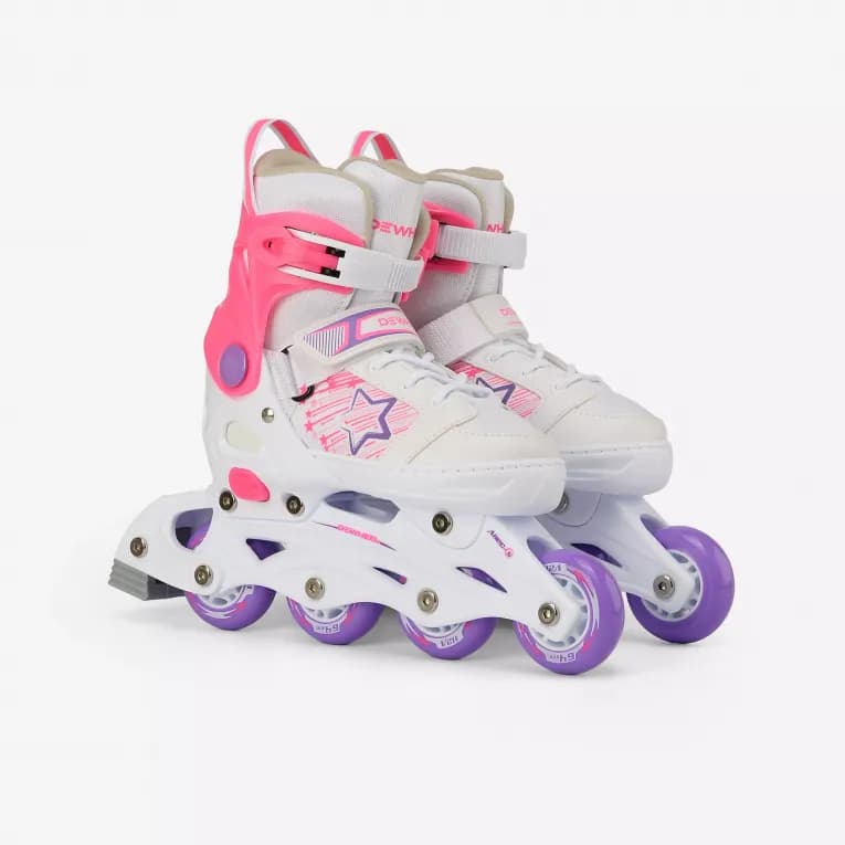Роликовые коньки детские 2в1 белые Dewheel 500