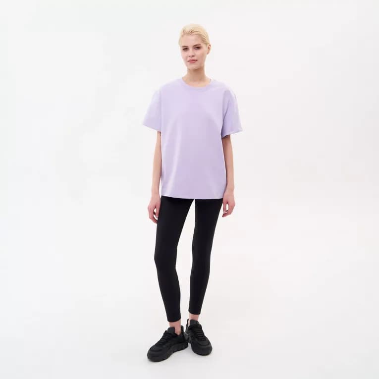 Футболка женская лиловая Defit Oversize 500