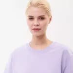 Футболка женская лиловая Defit Oversize 500