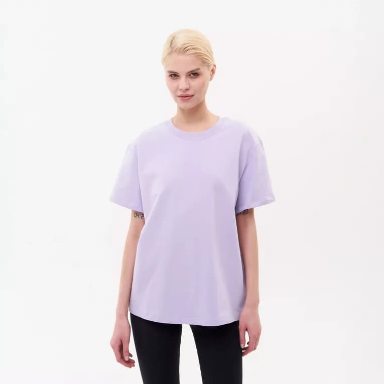 Футболка женская лиловая Defit Oversize 500